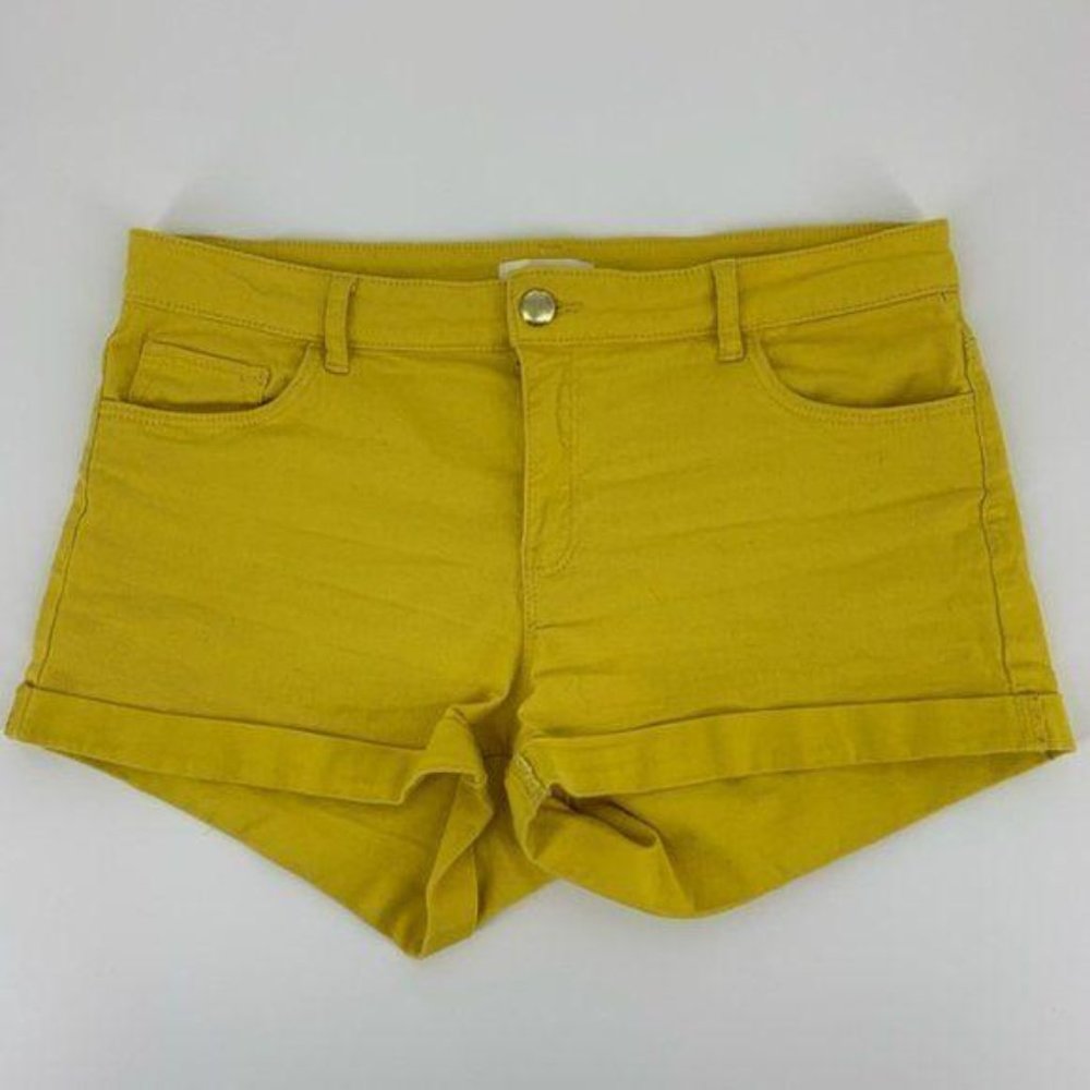 H & M Yellow Jean Shorts  W/ Rolled Cuff